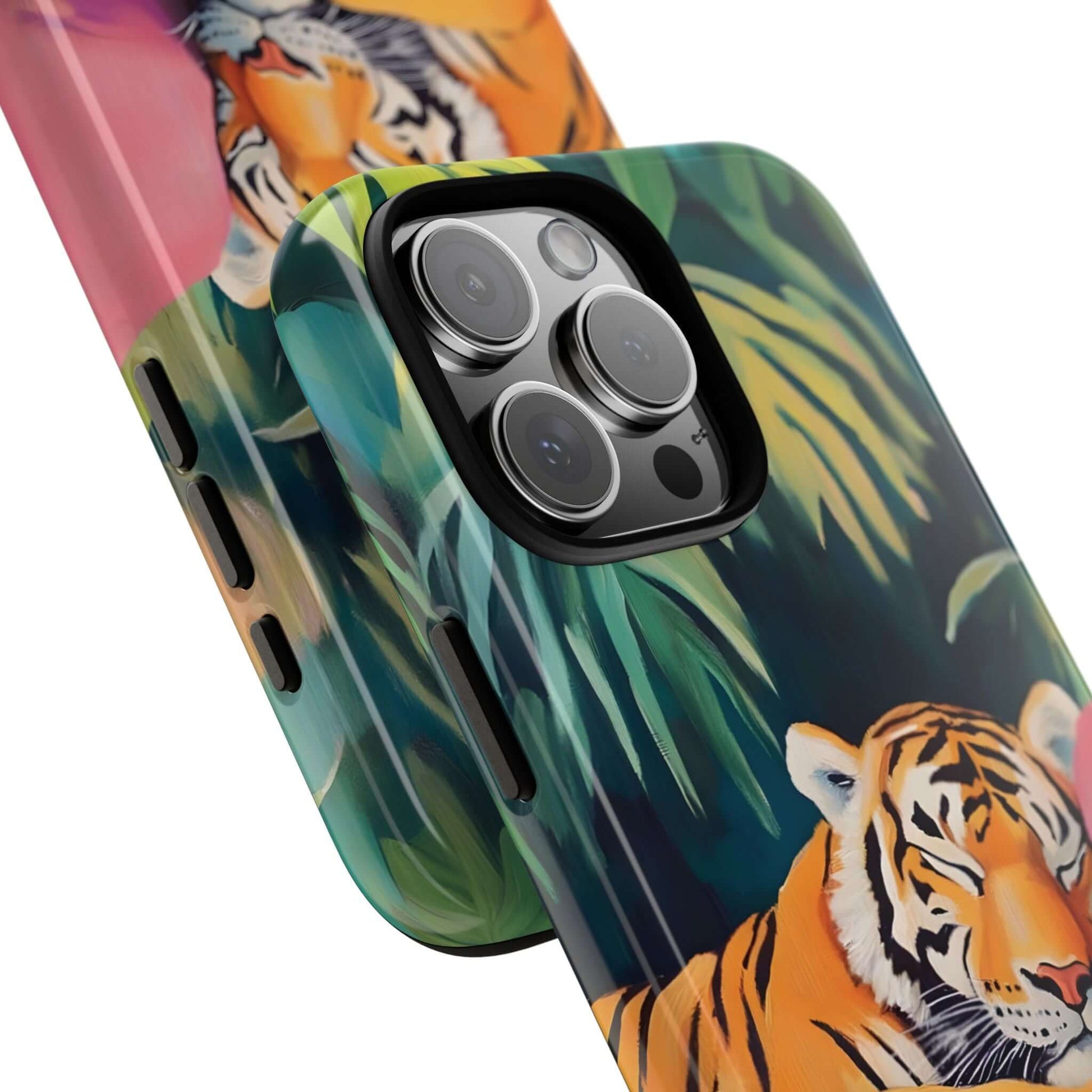 Exotic Sleeping Tiger Art iPhone Case - Tropical Jungle with vibrant tiger design and protective shell