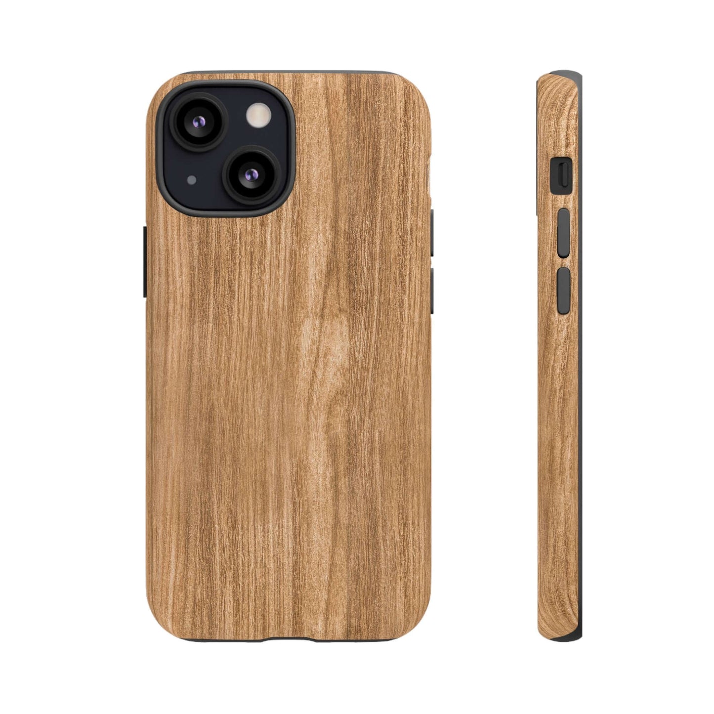 Rustic Natural Wood iPhone Case with Lifelike Faux Wood Grain Design