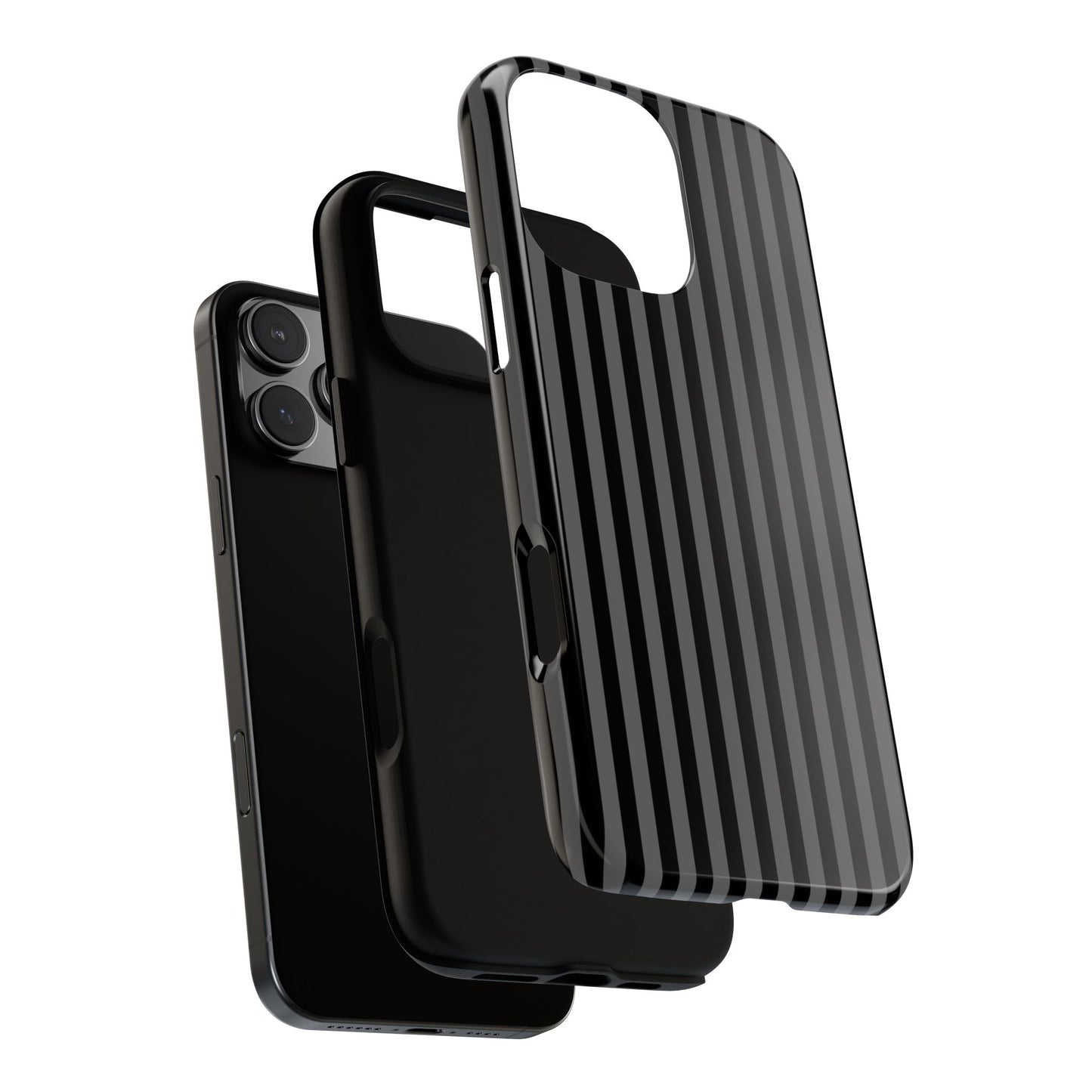 Obsidian Elegance - Striped Black iPhone Case