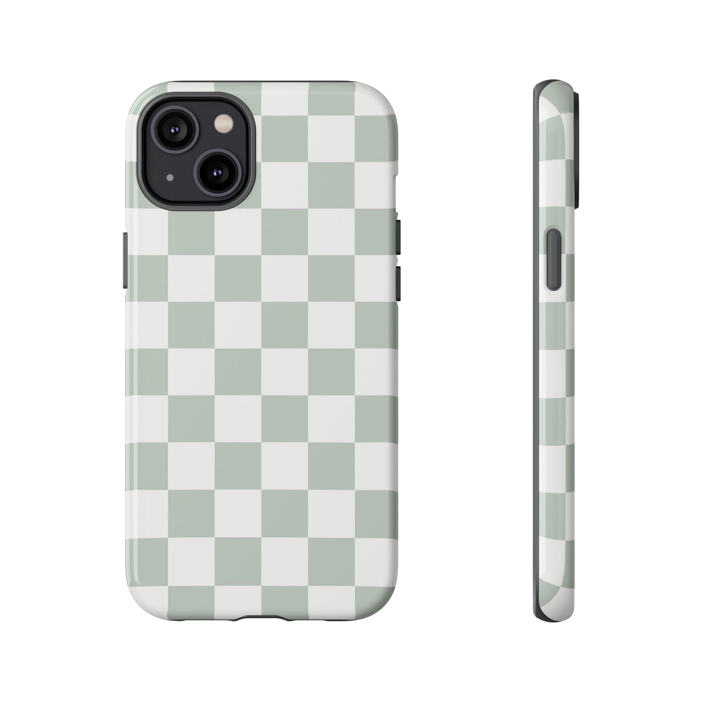 Checker Pattern iPhone Case - Ash Gray