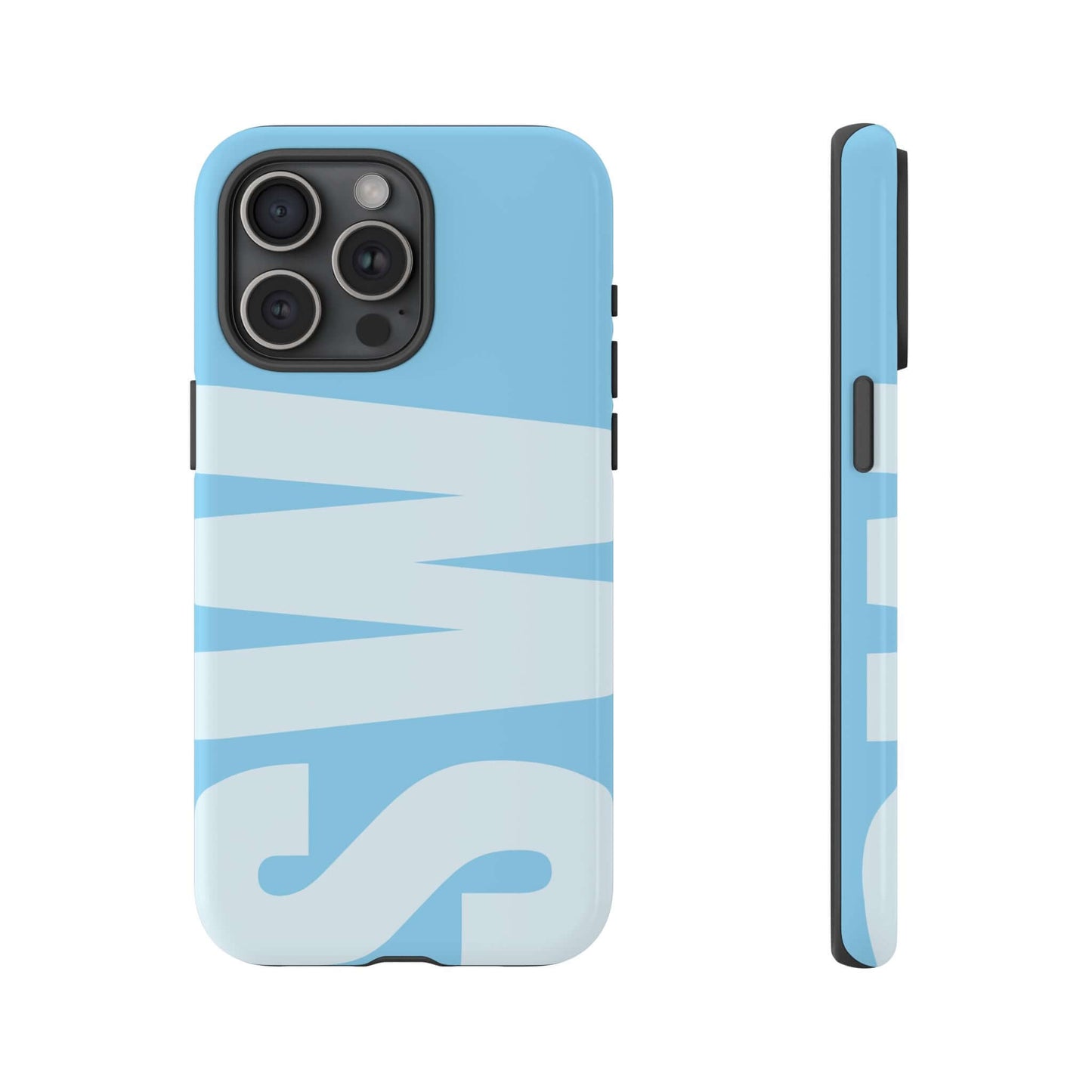 Custom Initial Monogram iPhone Case - Baby Blue