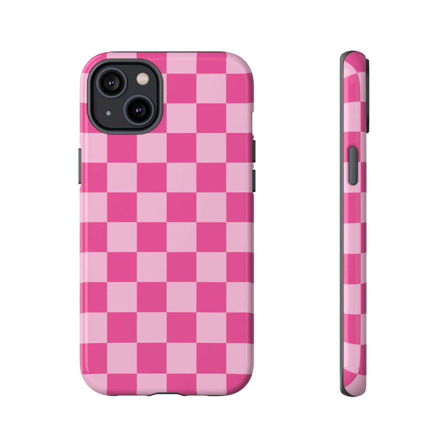 Hot Pink Checker Pattern iPhone Case for Girls