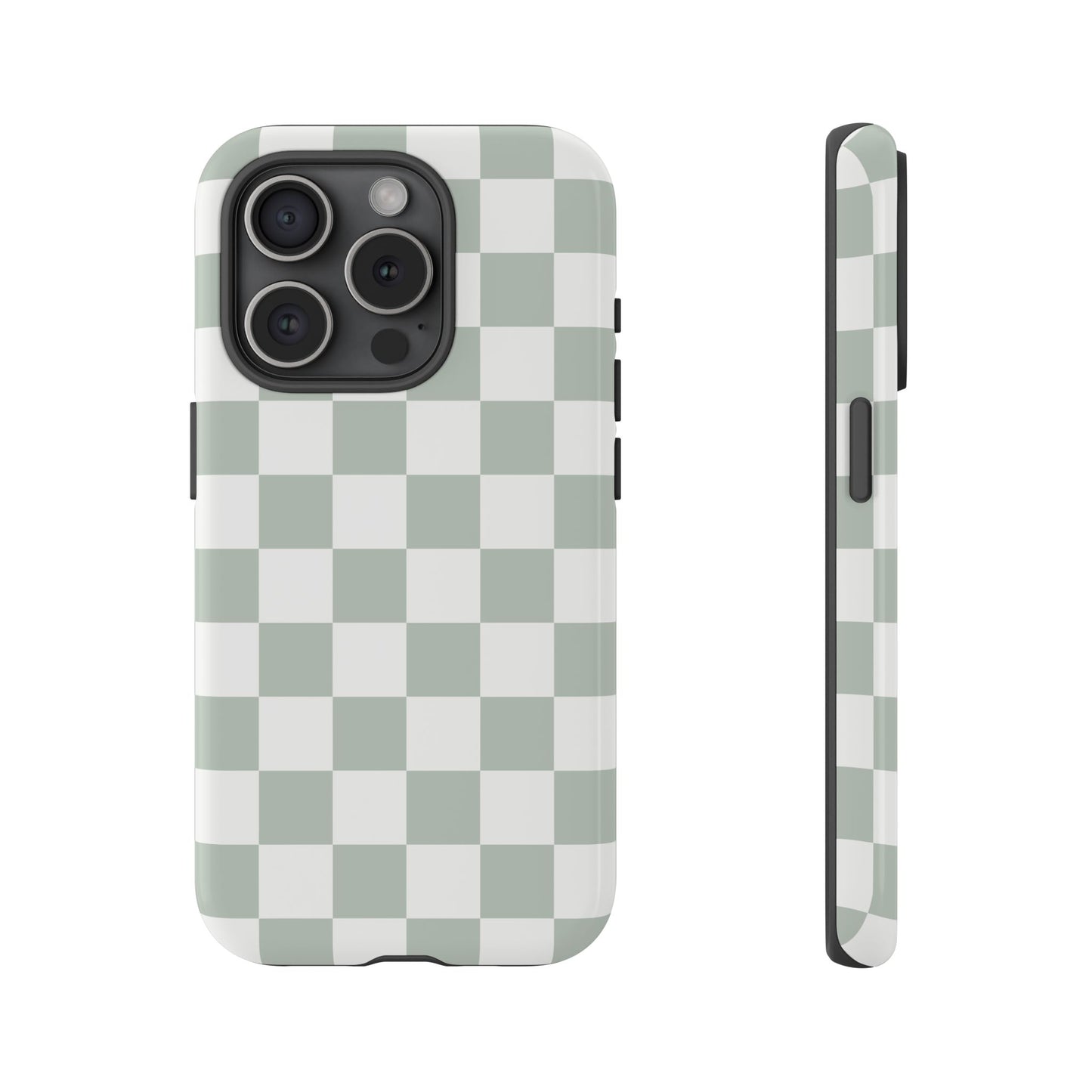 Checker Pattern iPhone Case - Ash Gray