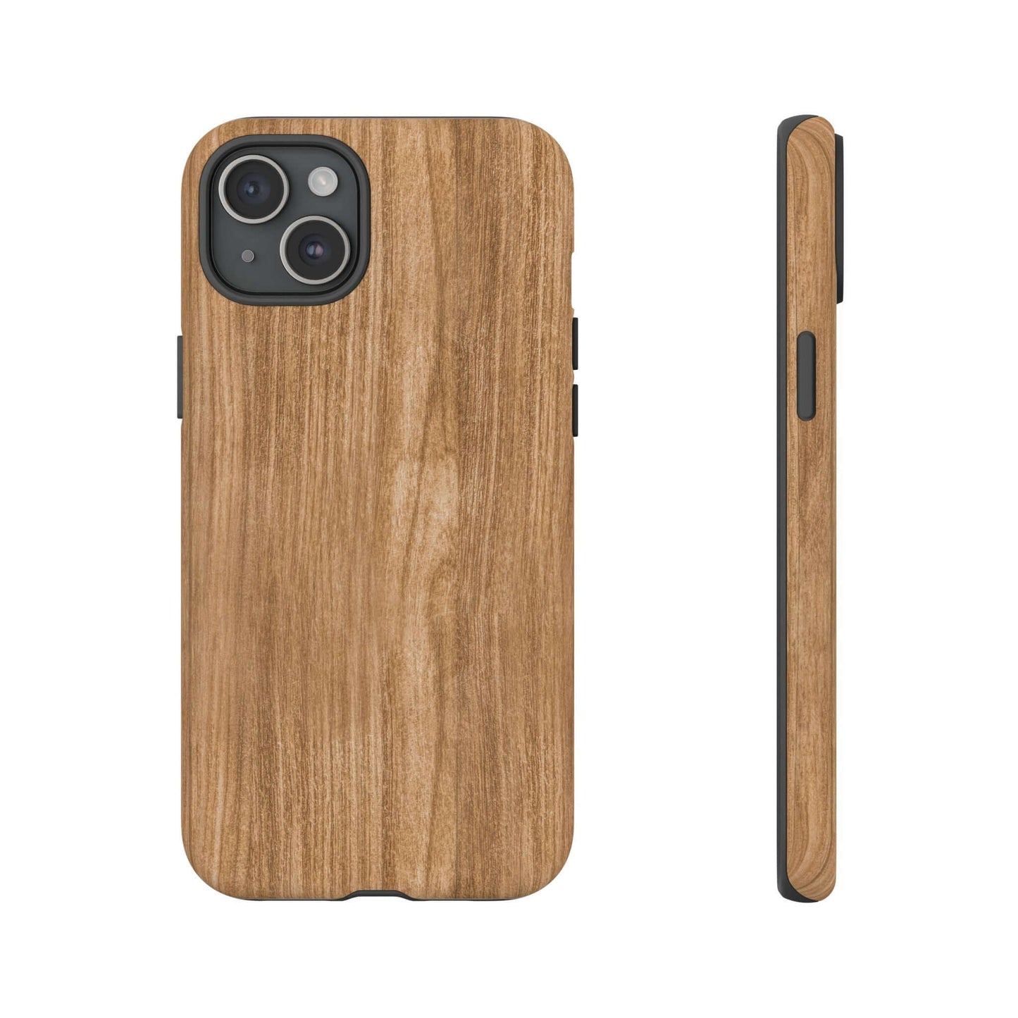 Rustic Natural Wood iPhone Case with faux wood grain, showcasing natural timber look, vintage charm, and organic patterns for nature lovers.