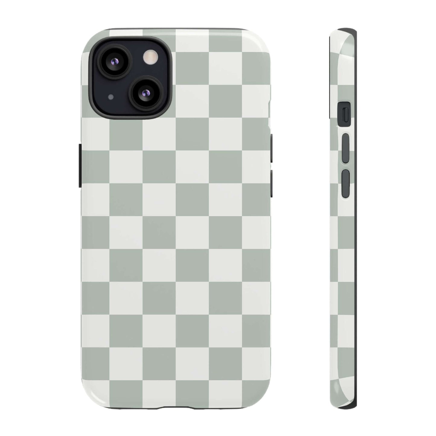 Checker Pattern iPhone Case - Ash Gray