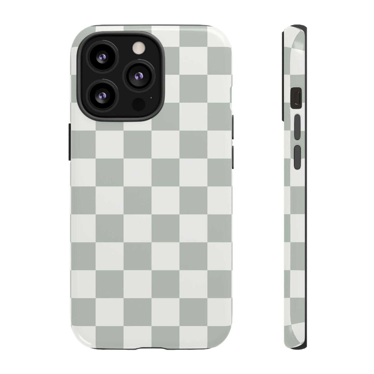 Checker Pattern iPhone Case - Ash Gray