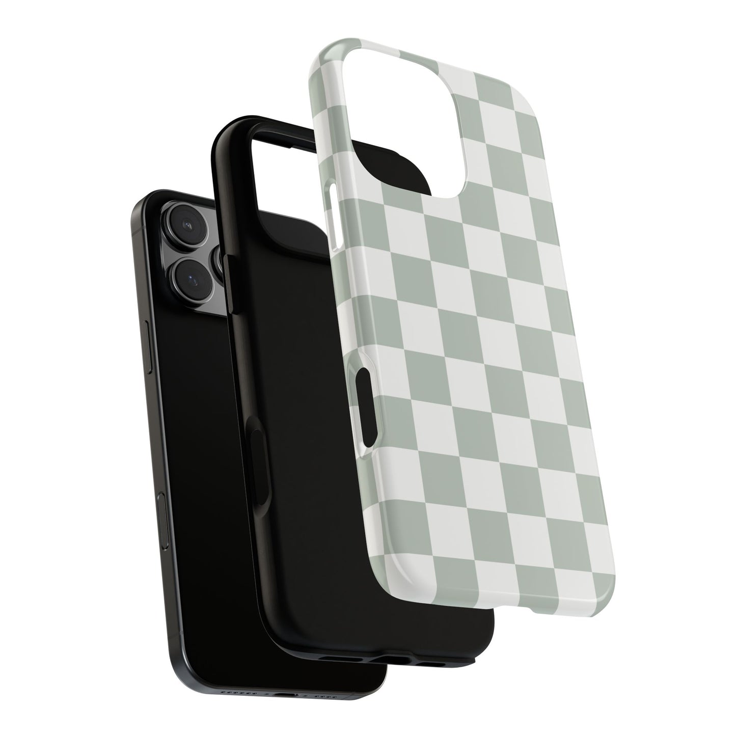 Checker Pattern iPhone Case - Ash Gray