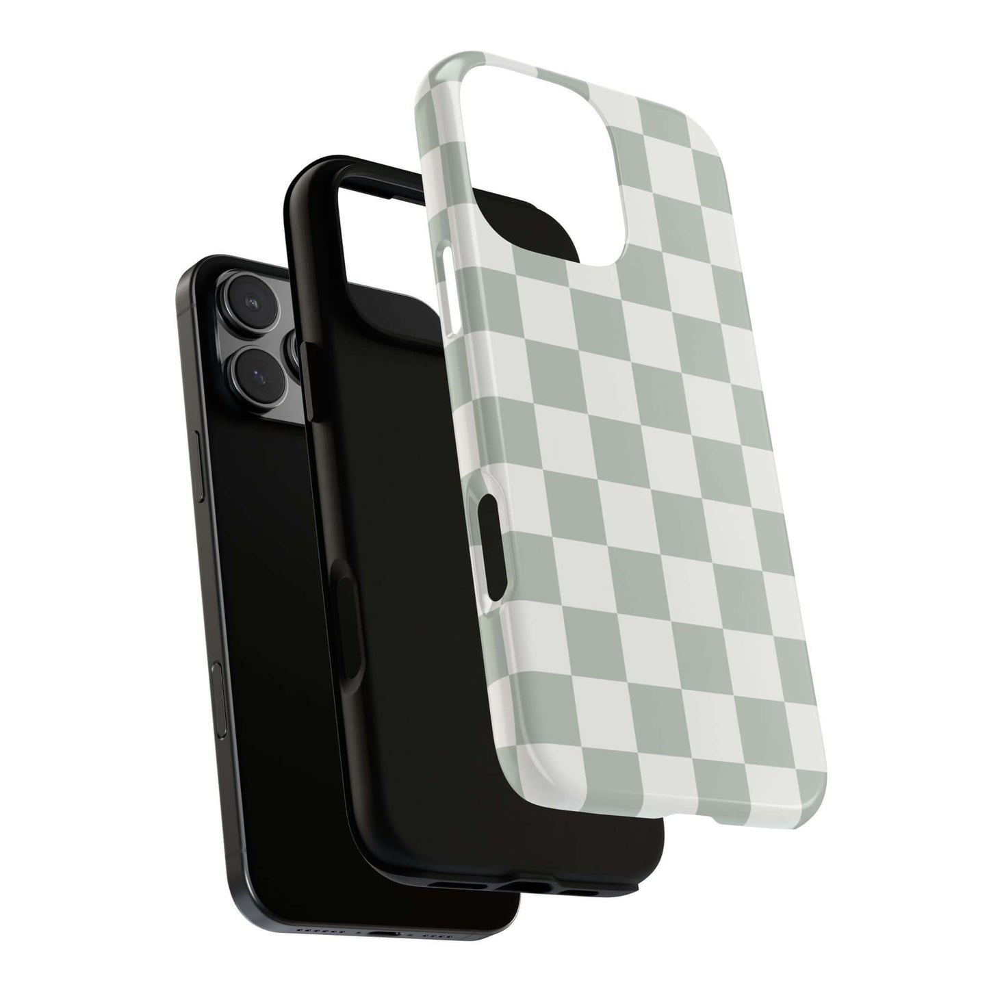 Checker Pattern iPhone Case - Ash Gray