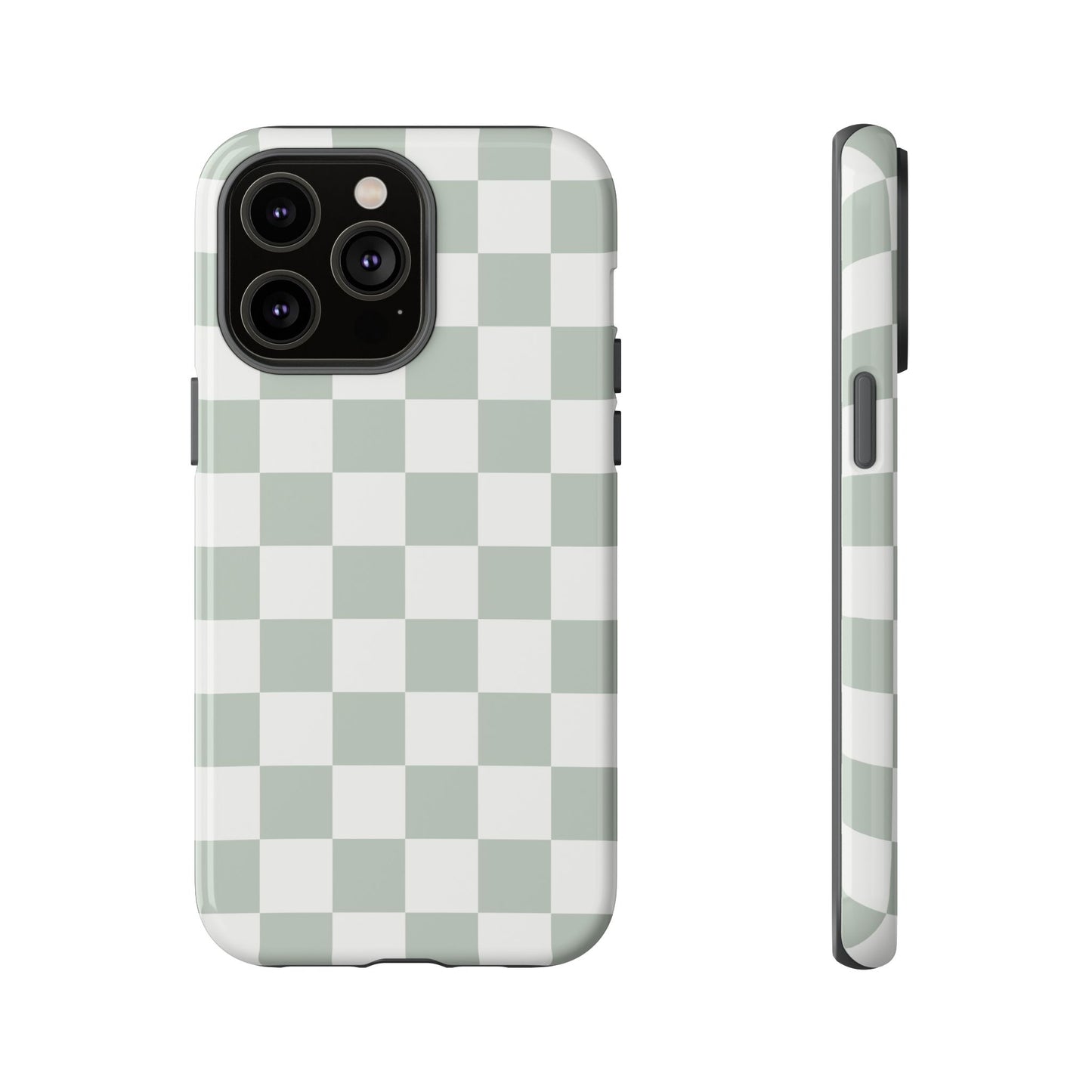 Checker Pattern iPhone Case - Ash Gray