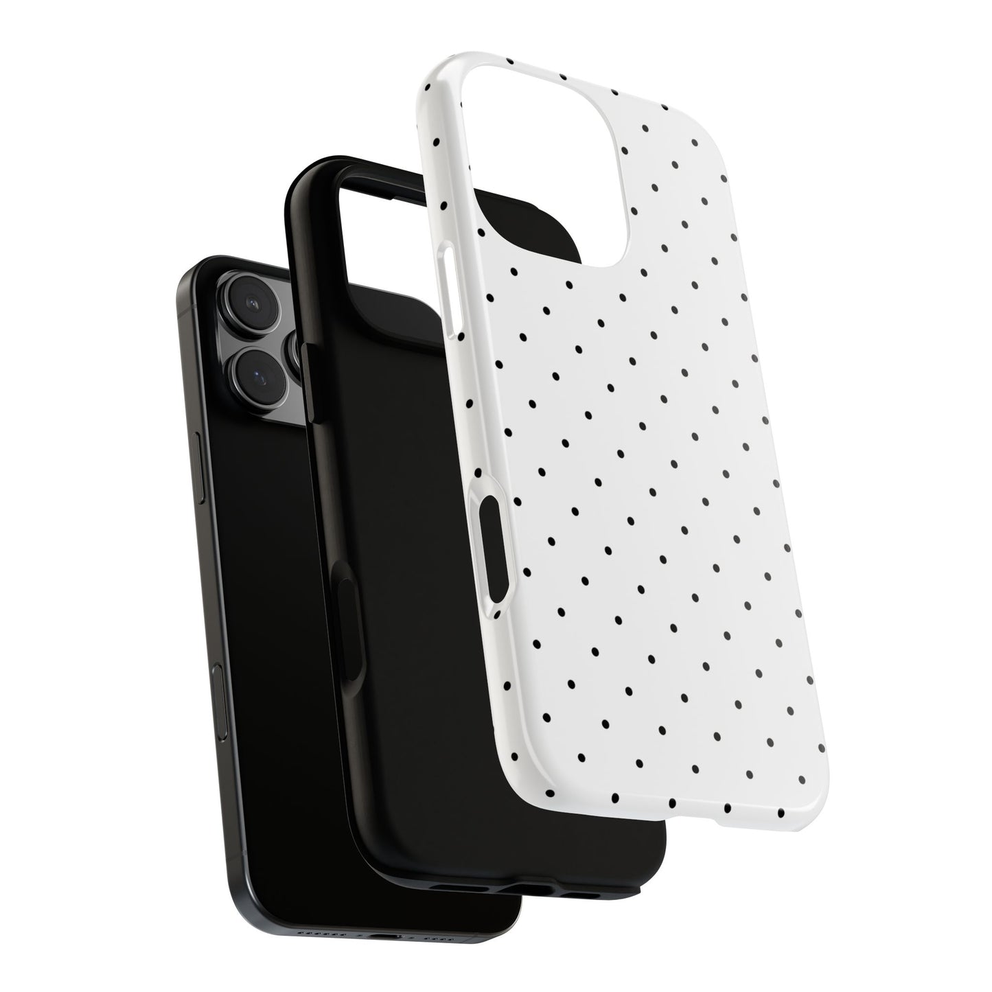 Minimalist Polka Dot iPhone Case - Black & White