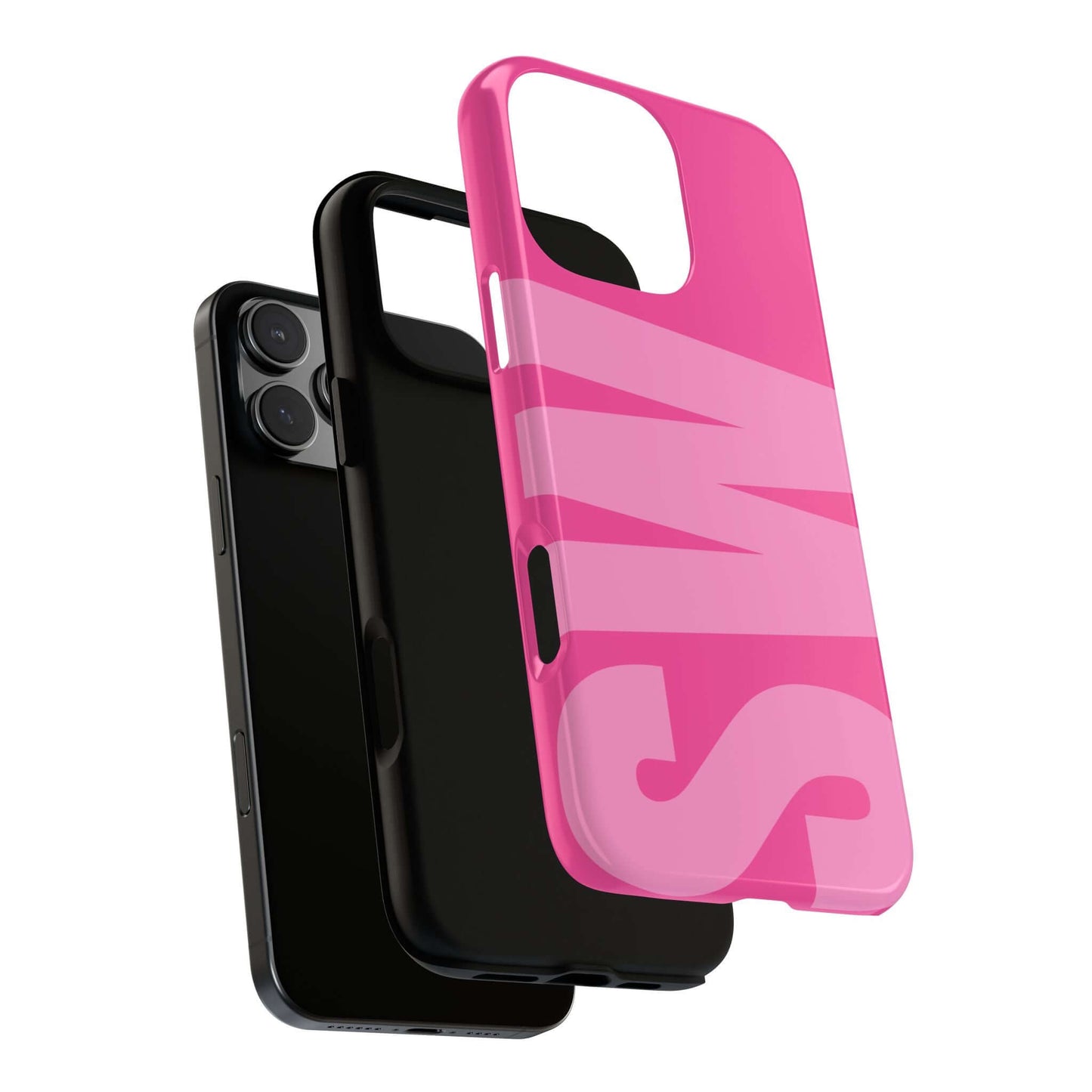 Hot Pink Personalized Monogram iPhone Case - Custom Initial Tough Cover