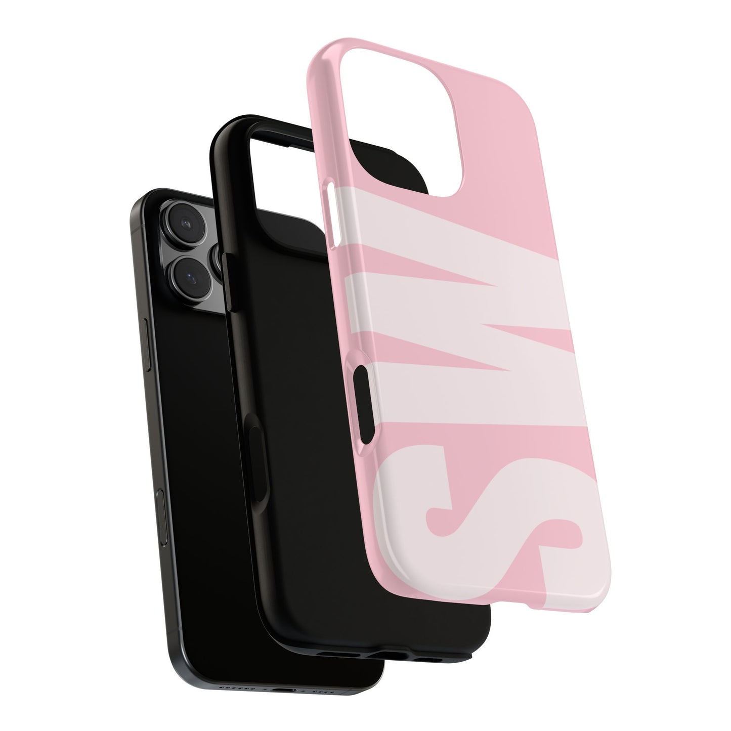 Millennial Pink Custom Initial Monogram iPhone Case - Shockproof