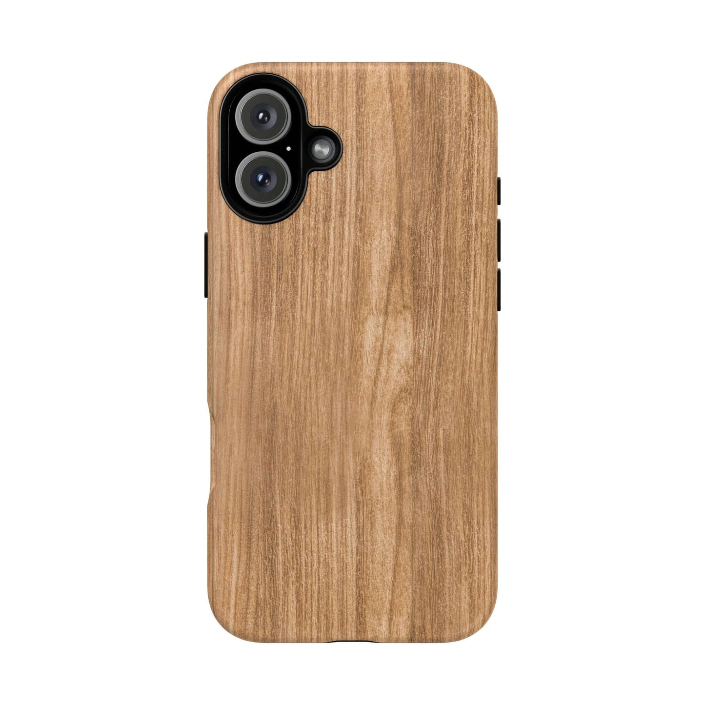 Rustic Natural Wood iPhone Case with Faux Wood Grain design, featuring lifelike timber texture for a warm, earthy vintage look.