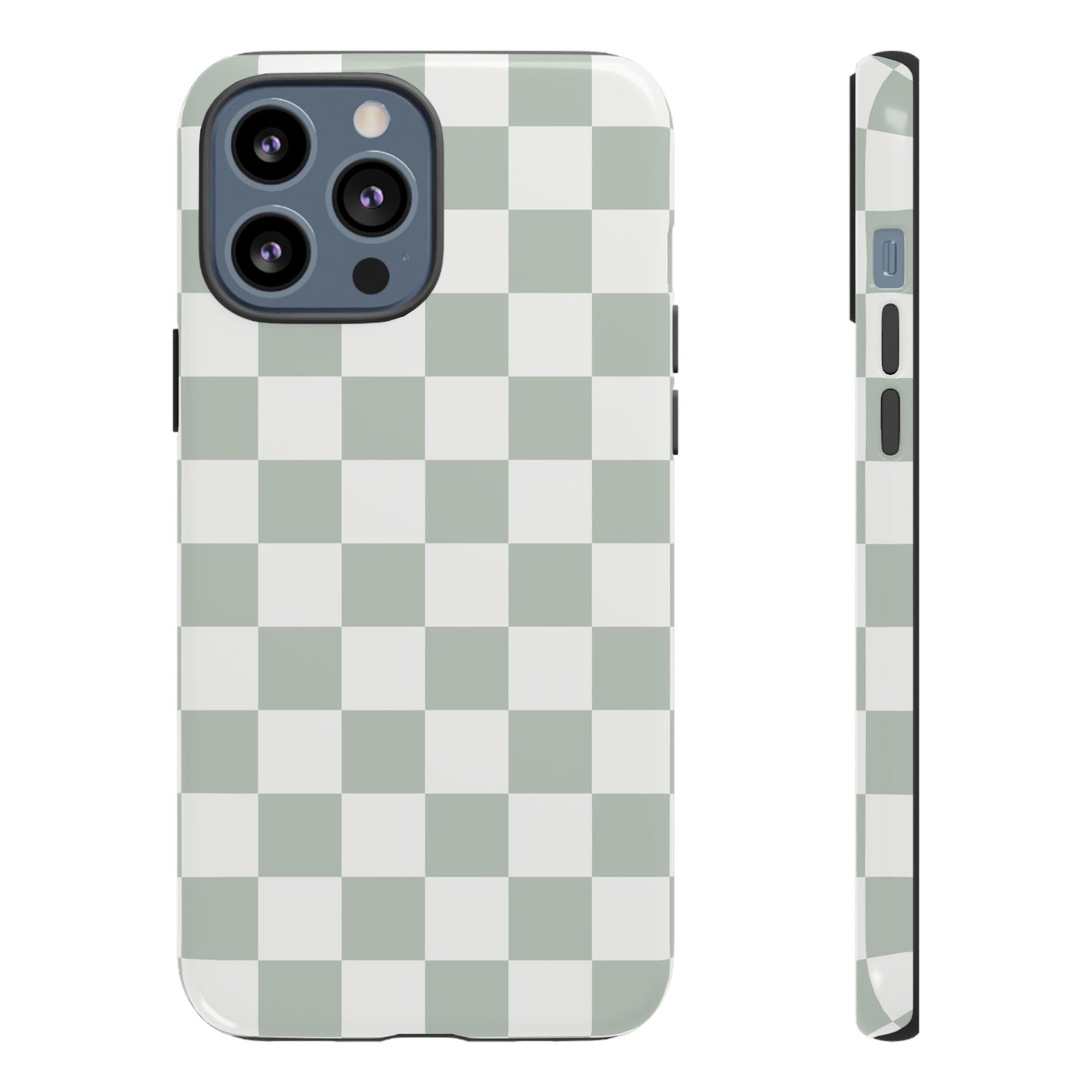 Checker Pattern iPhone Case - Ash Gray