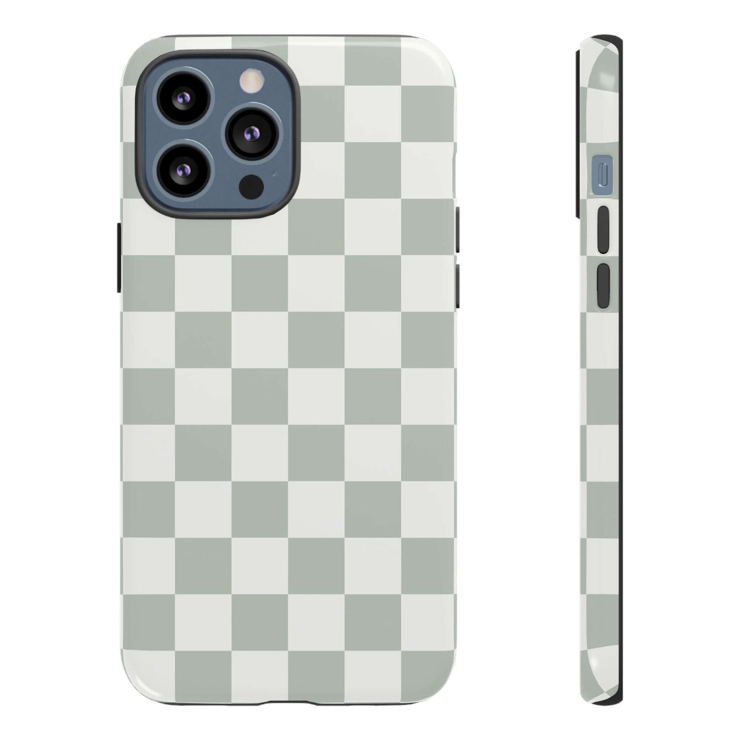 Checker Pattern iPhone Case - Ash Gray