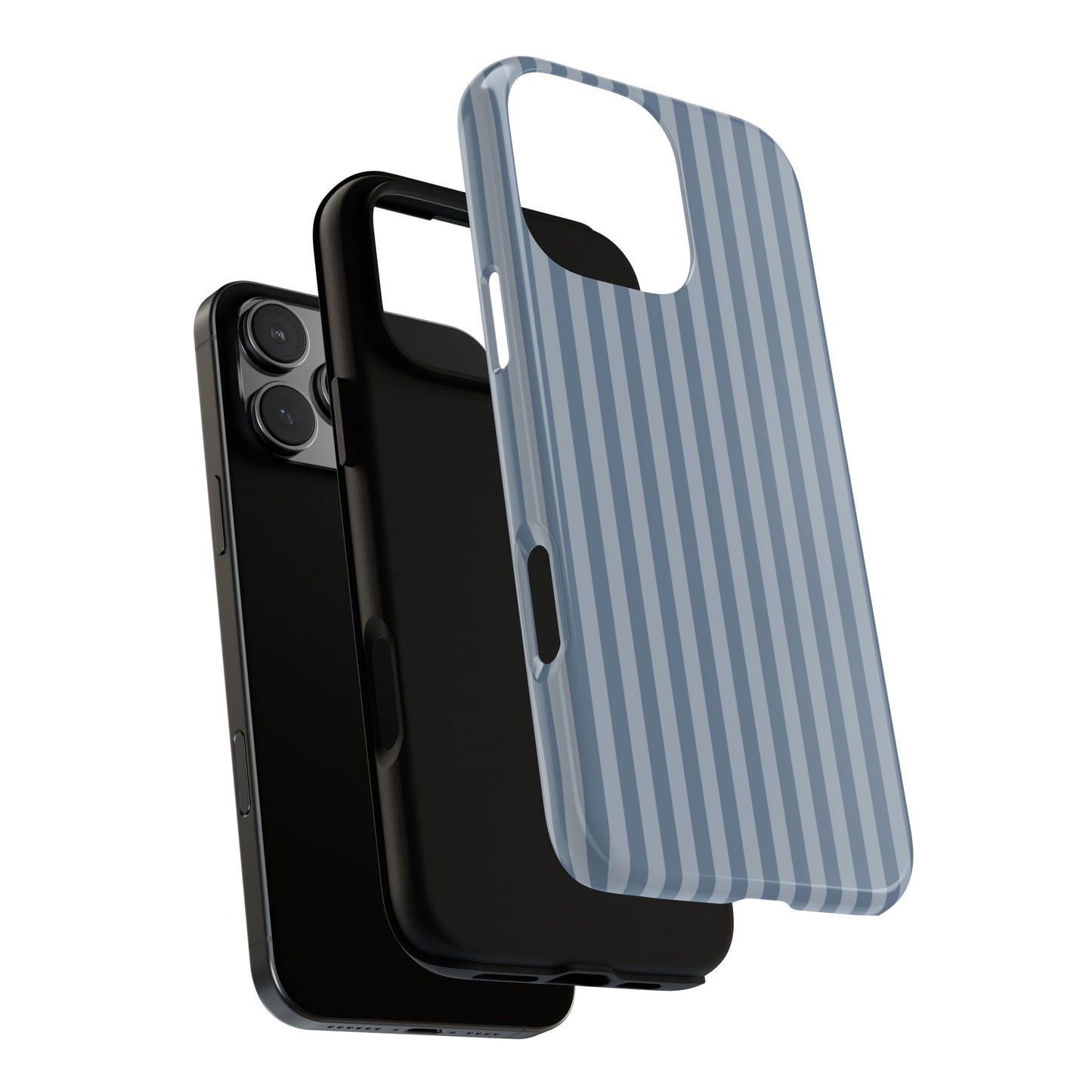 Blue Gray Striped iPhone Case - Minimalist Stripe Pattern