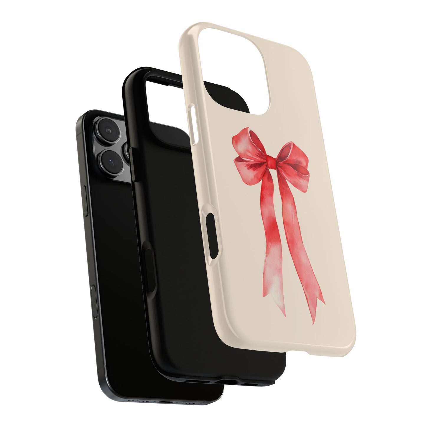 Cute Watercolor Red Ribbon Bow iPhone Case