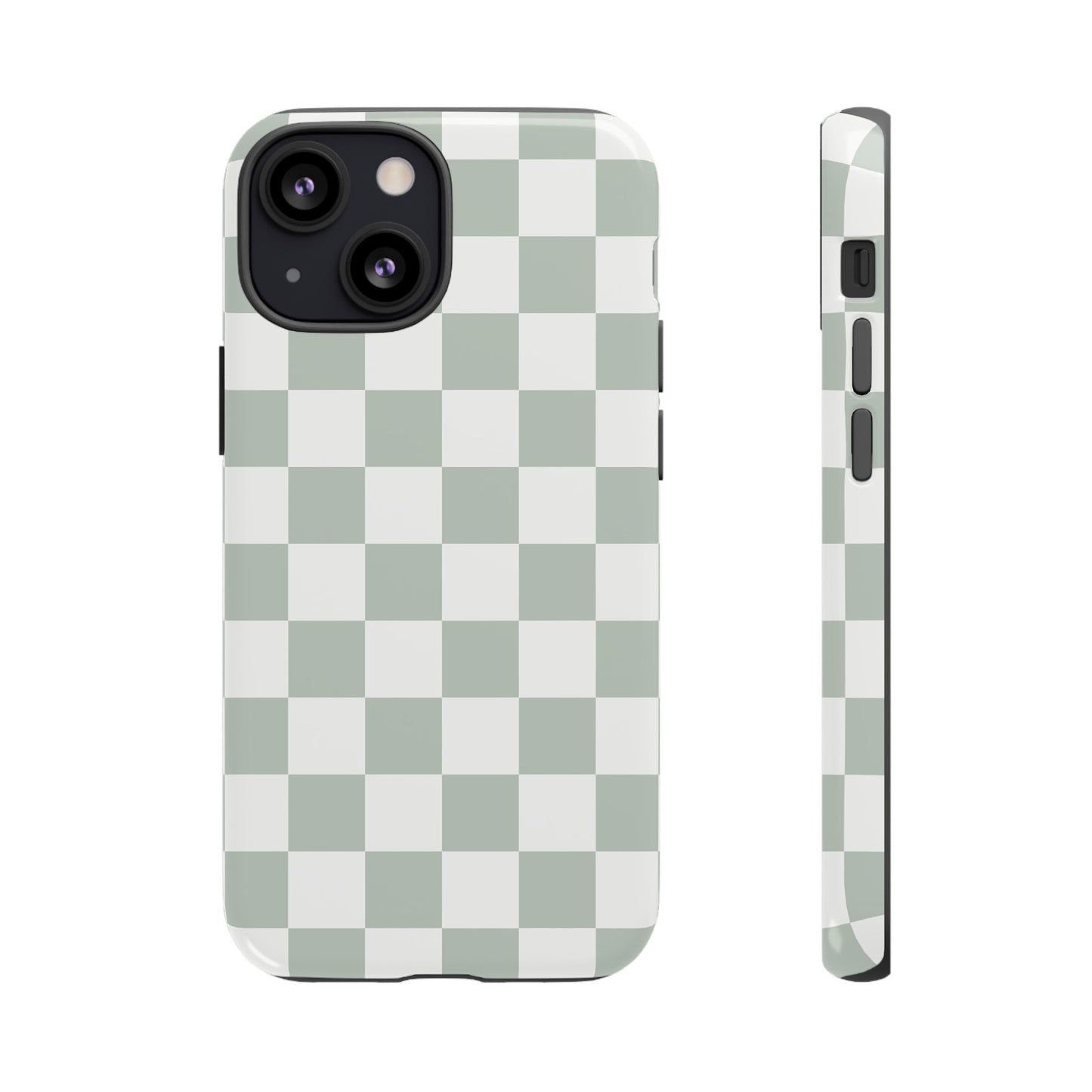 Checker Pattern iPhone Case - Ash Gray