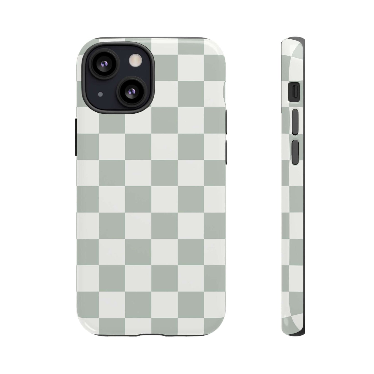Checker Pattern iPhone Case - Ash Gray