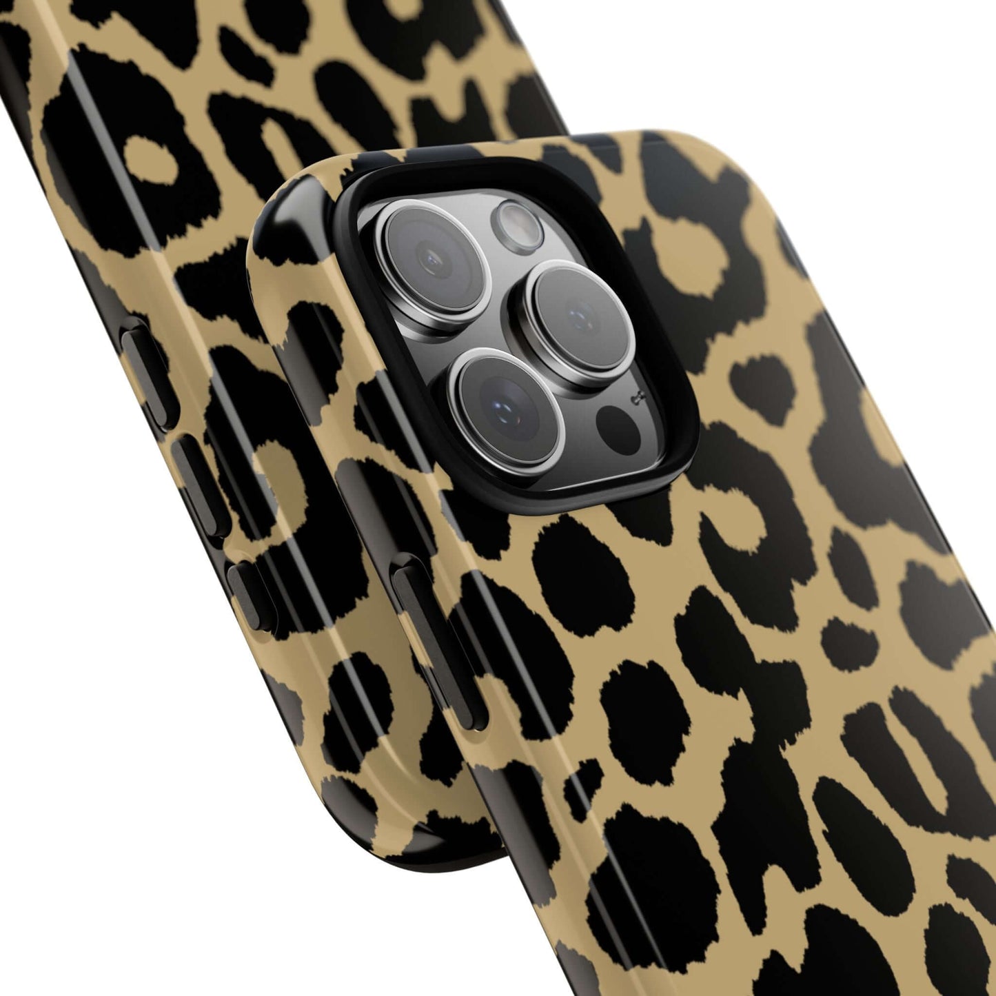 Classic Gold Black Leopard Print iPhone Case - Custom Name