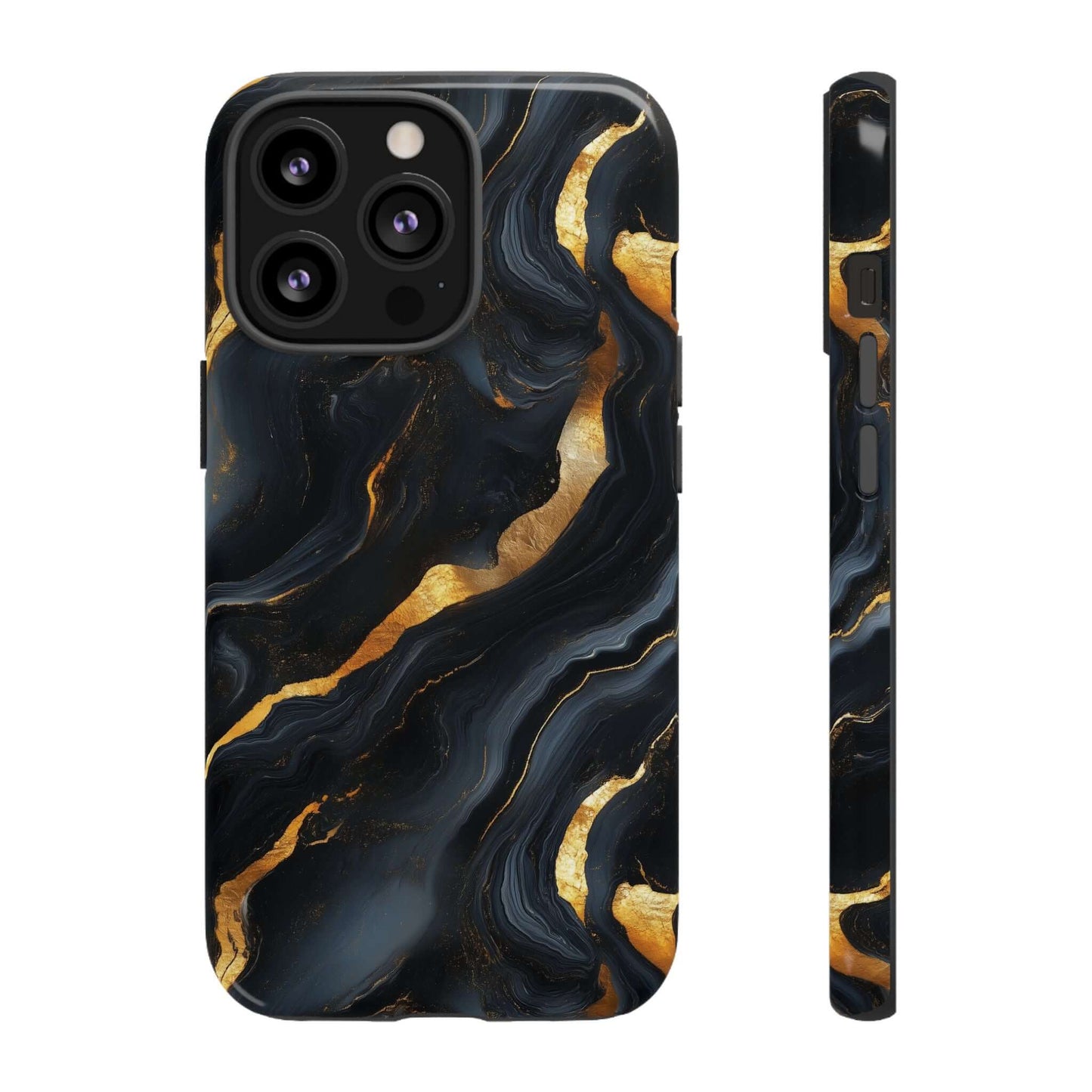 Elegant Black and Gold Marble iPhone Case