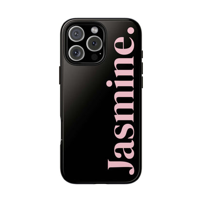 Personalized Name Black iPhone Case - Custom Tough Cover