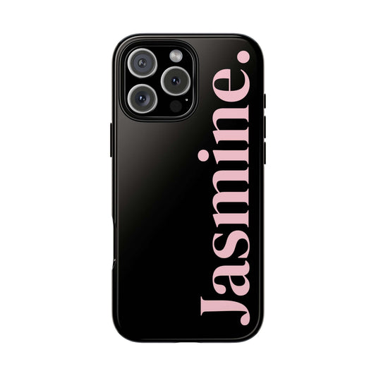 Personalized Name Black iPhone Case - Custom Tough Cover