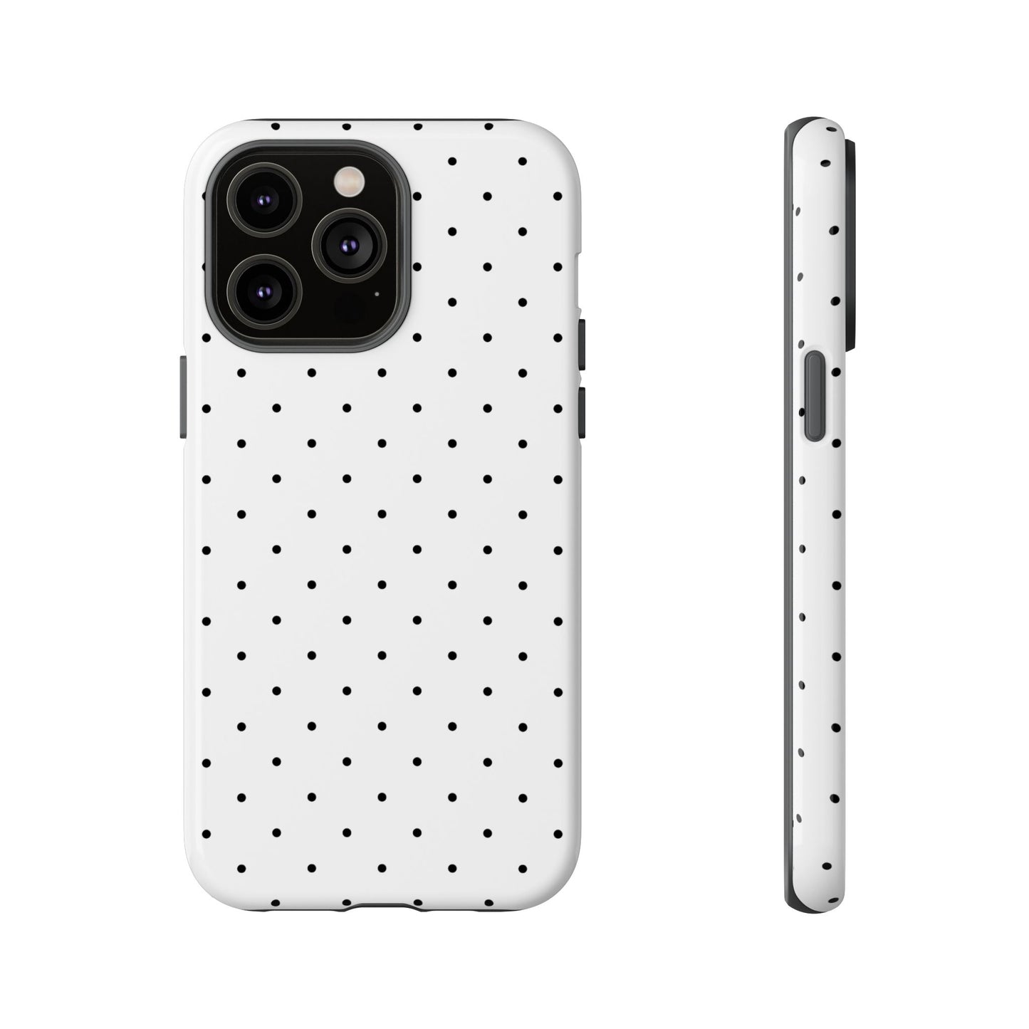 Minimalist Polka Dot iPhone Case - Black & White