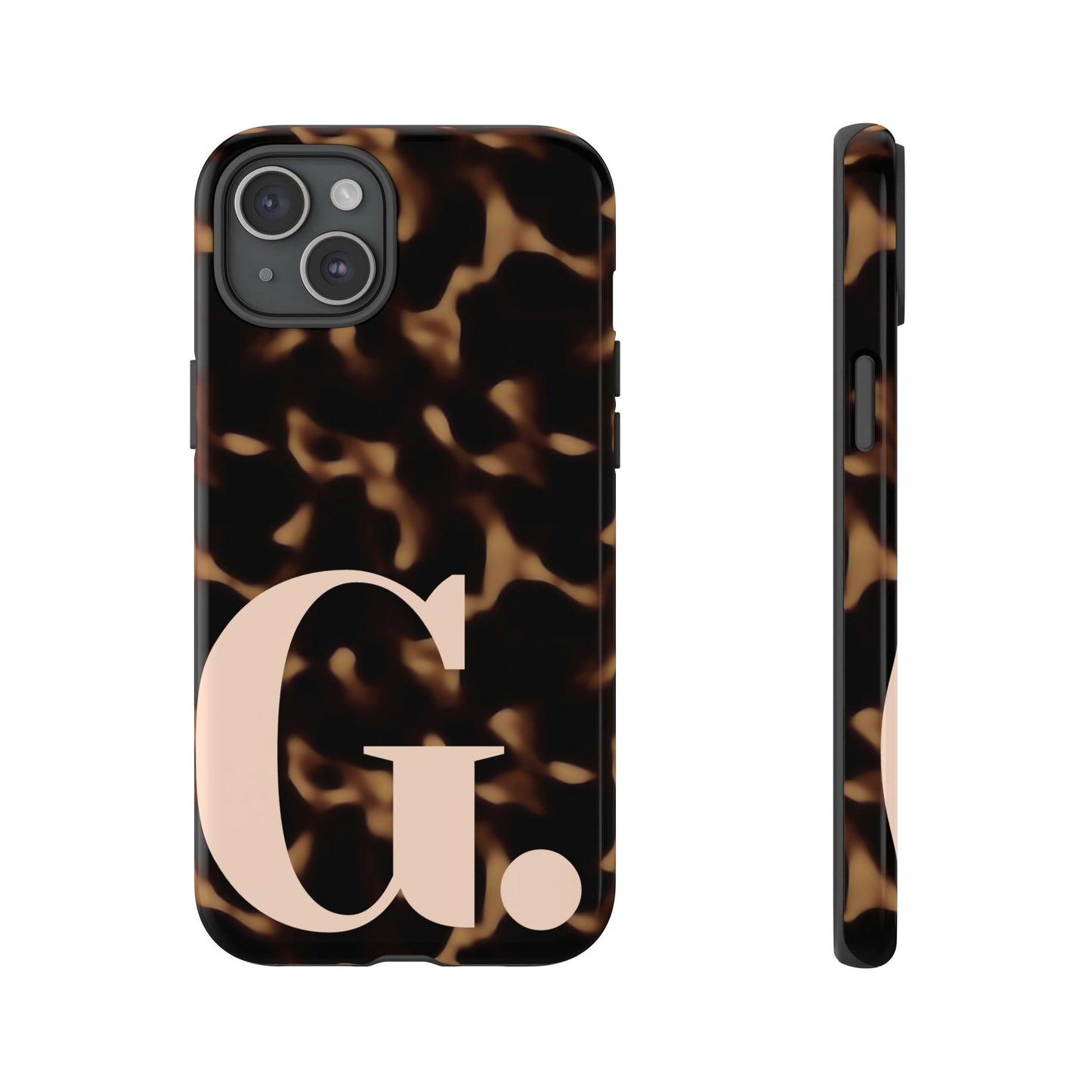 Custom Monogram Tortoise Shell iPhone Case - Golden Glam