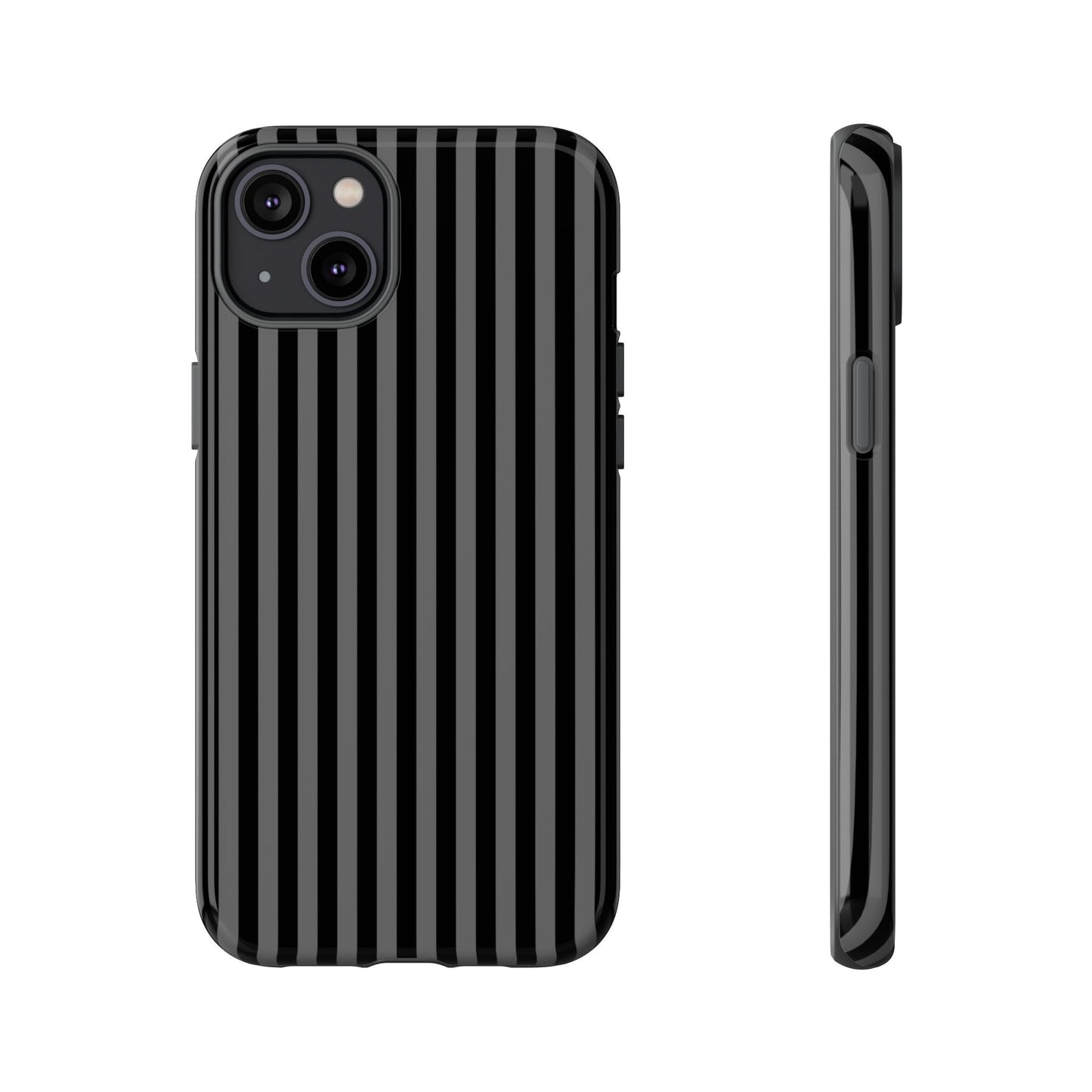 Obsidian Elegance - Striped Black iPhone Case