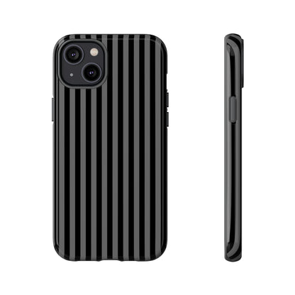 Obsidian Elegance - Striped Black iPhone Case