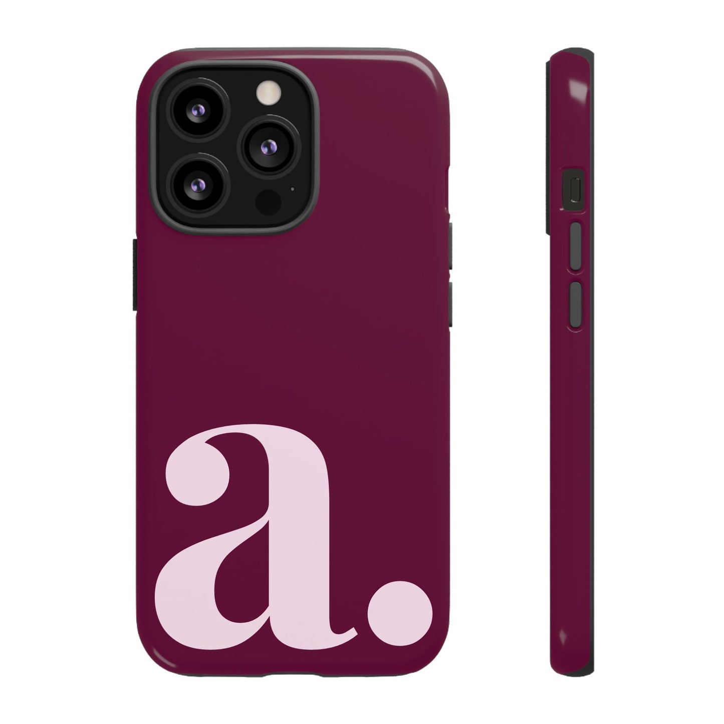 Personalized Monogram iPhone Case - Rich Burgundy Phone Cover