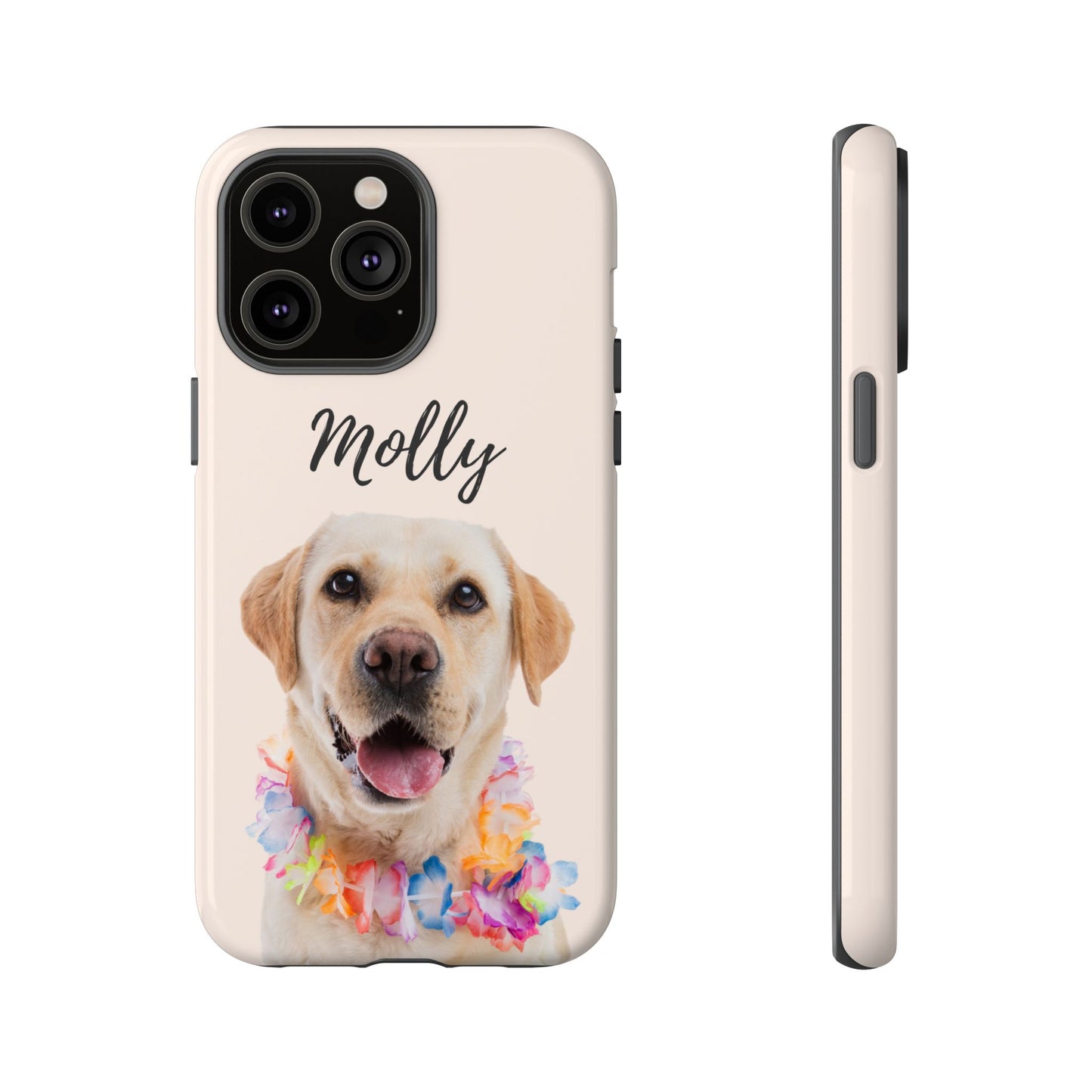 Custom Dog Photo Tough iPhone Case - Personalized Pet Name