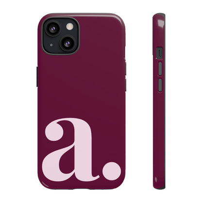 Personalized Monogram iPhone Case - Rich Burgundy Phone Cover