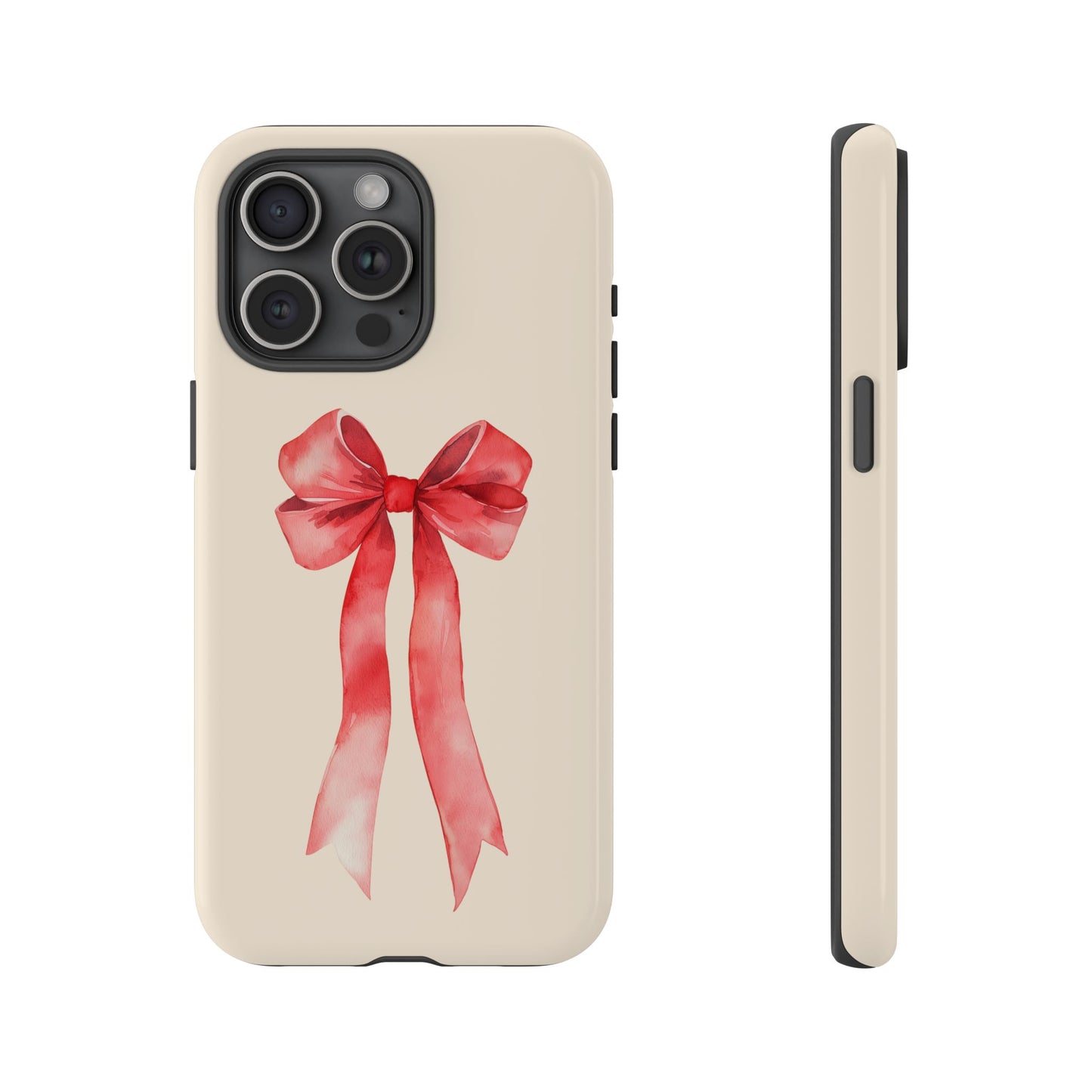 Cute Watercolor Red Ribbon Bow iPhone Case
