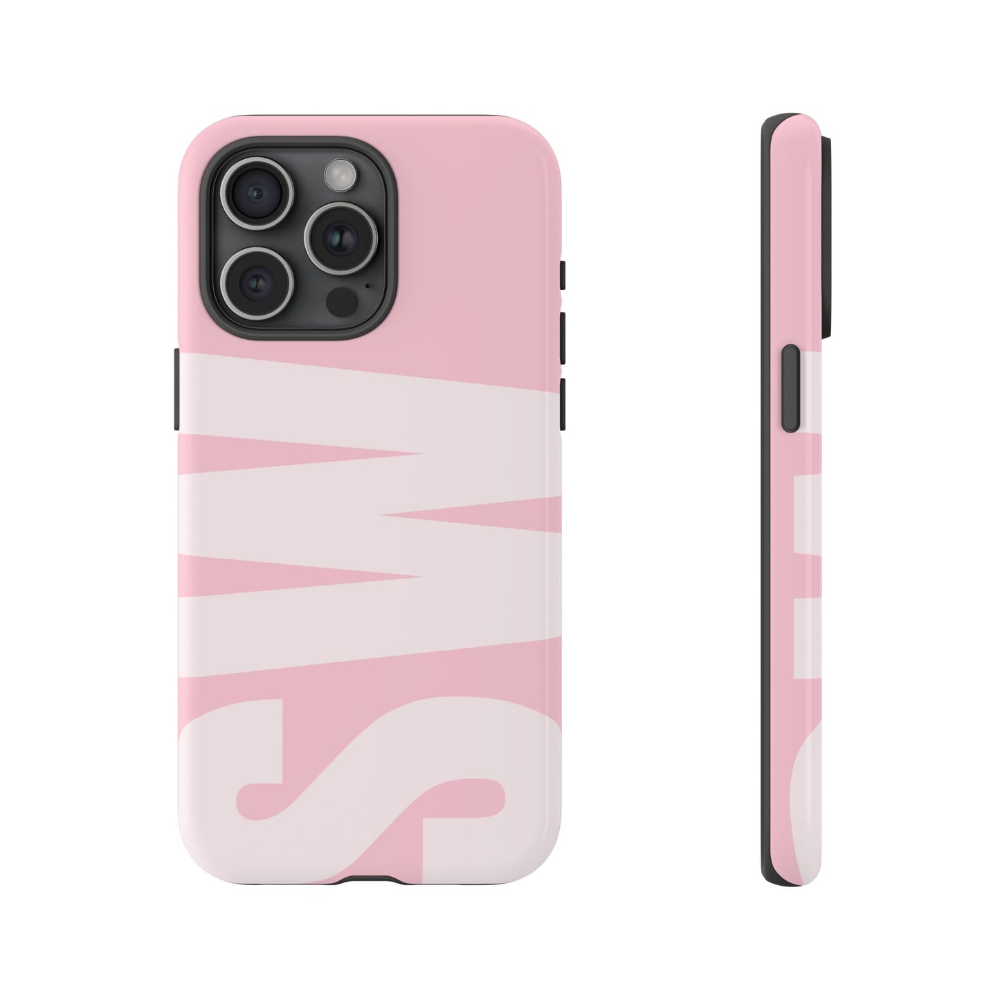 Millennial Pink Custom Initial Monogram iPhone Case - Shockproof