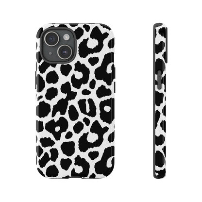 Black and White Leopard Print iPhone Case