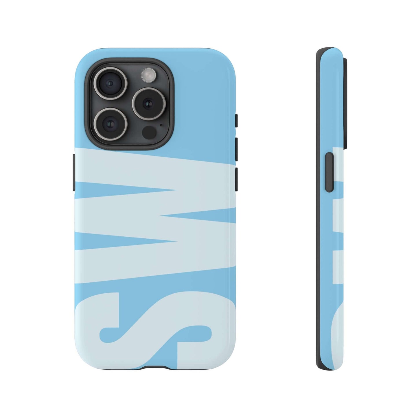 Custom Initial Monogram iPhone Case - Baby Blue