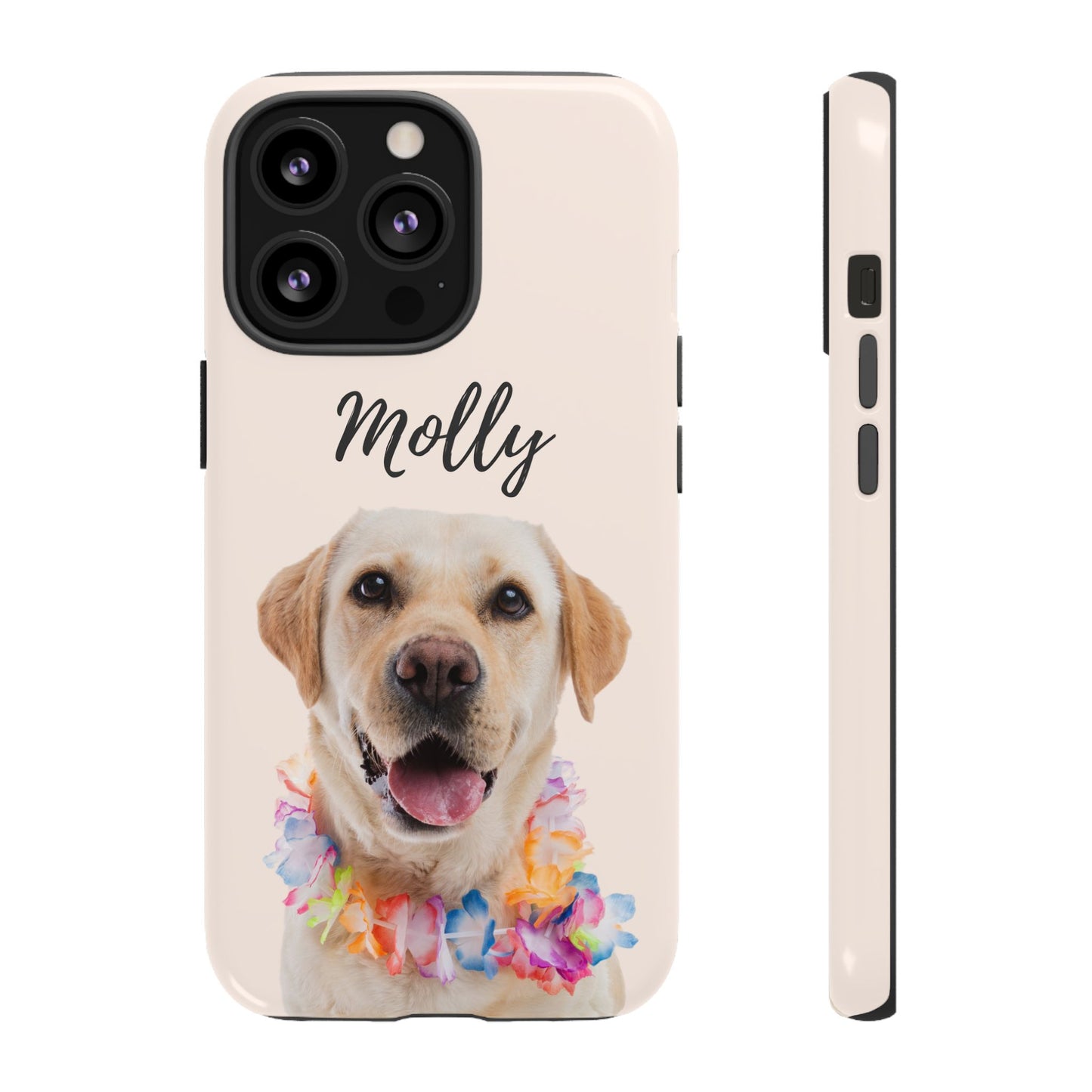 Custom Dog Photo Tough iPhone Case - Personalized Pet Name