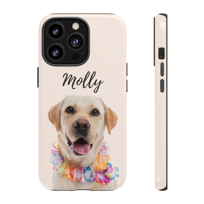 Custom Dog Photo Tough iPhone Case - Personalized Pet Name