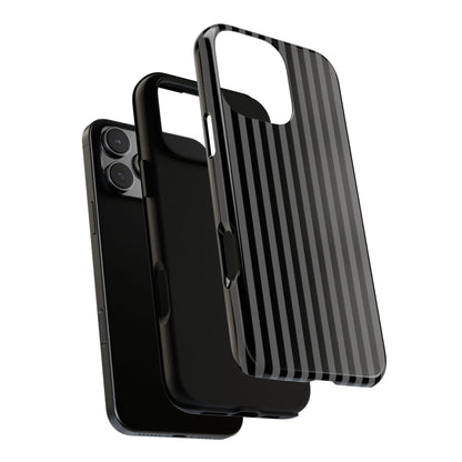 Obsidian Elegance - Striped Black iPhone Case