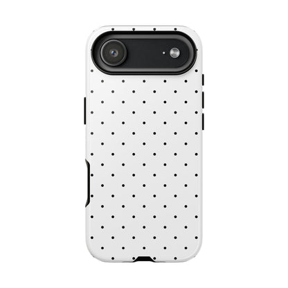 Minimalist Polka Dot iPhone Case - Black & White