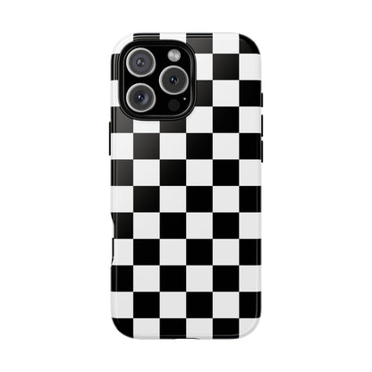 Black and White Checkered Pattern iPhone Case