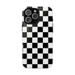 Black and White Checkered Pattern iPhone Case