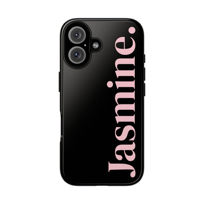 Personalized Name Black iPhone Case - Custom Tough Cover