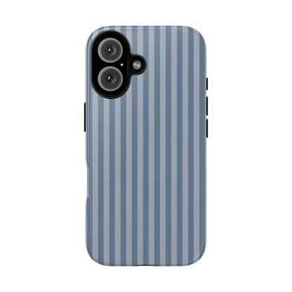 Blue Gray Striped iPhone Case - Minimalist Stripe Pattern
