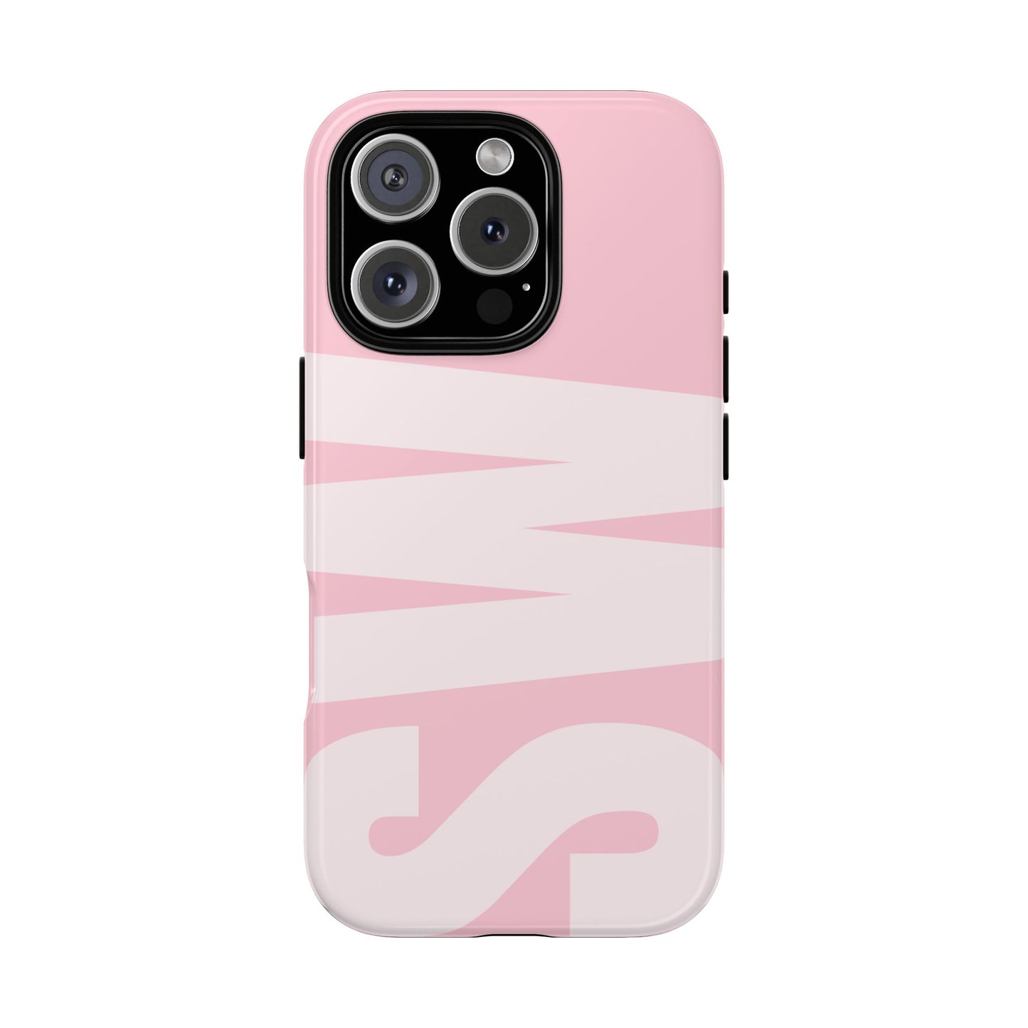 Millennial Pink Custom Initial Monogram iPhone Case - Shockproof