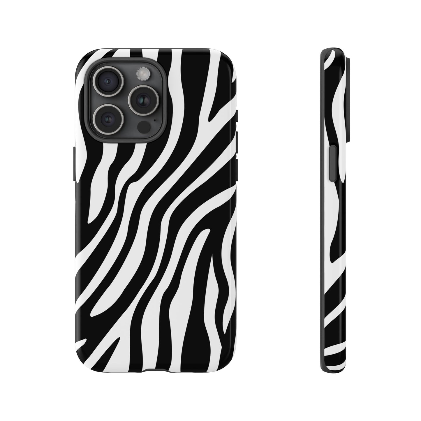 Zebra Print iPhone Case - Black White
