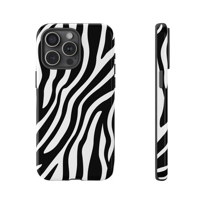 Zebra Print iPhone Case - Black White