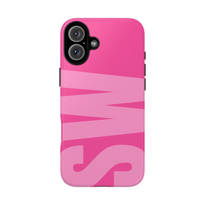 Hot Pink Personalized Monogram iPhone Case - Custom Initial Tough Cover